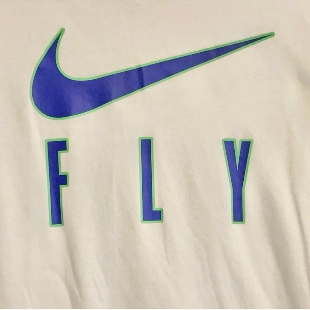 New Women’s Nike Dri-fit XXL Shirt Check Logo Workout White Top 2X Loose - Picture 3 of 7